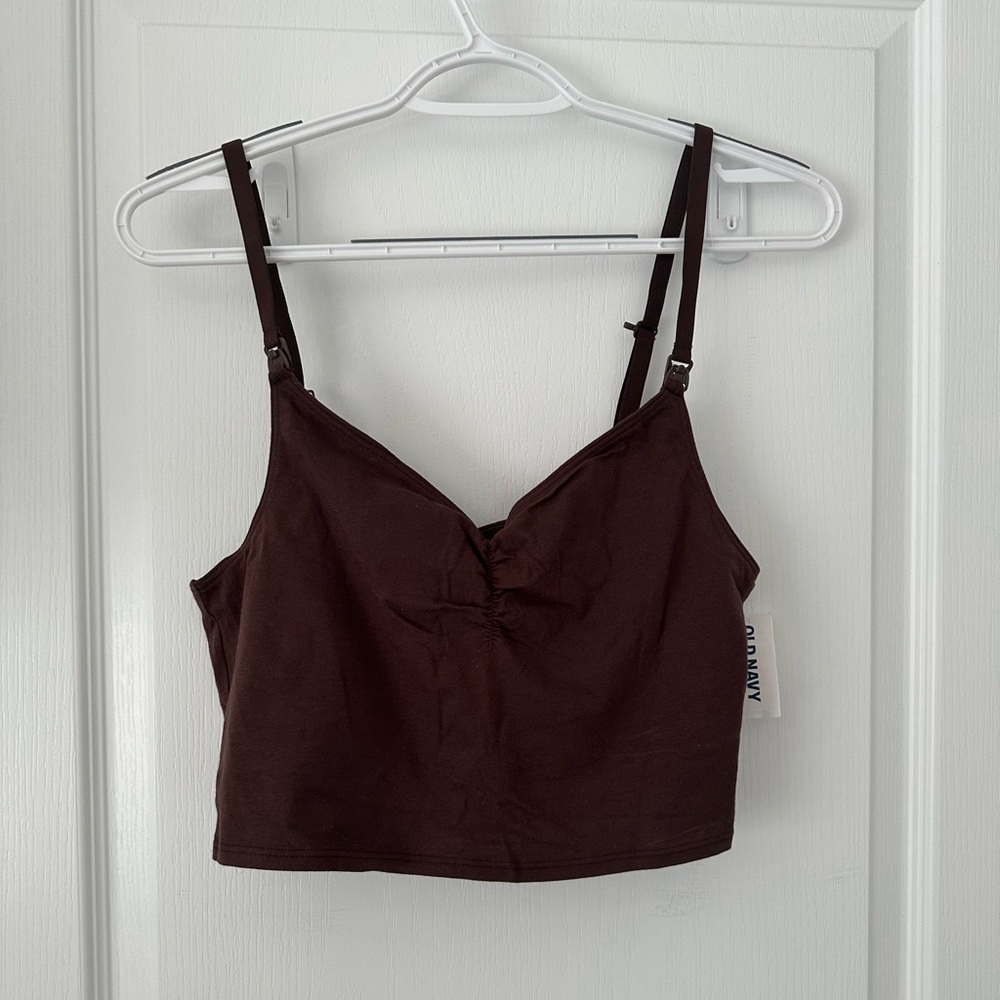 Old Navy Nursing Brown Adjustable-Strap Bralette Crop Top